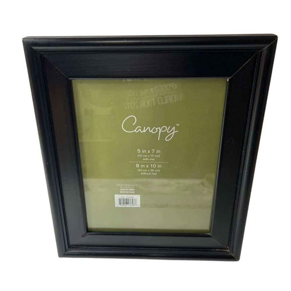 Black Canopy Picture Frame 5x7 With Mat & 8x10 Without Mat Wall/Tabletop Display